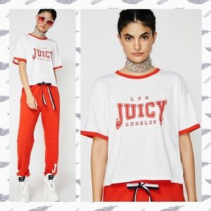 NWOT Juicy Couture Red and White Tee